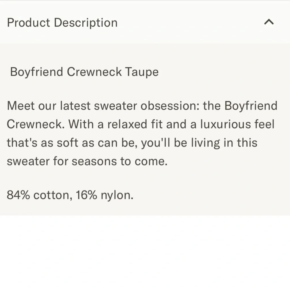 *Like New* Jenni Kayne Boyfriend Crewneck - Small - Taupe - Picture 10 of 10